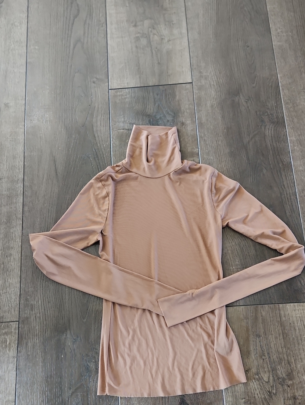 AFRM Zadie Mock Neck Brown Top Size Small